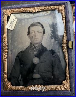 Civil War 1/9 Ambrotype Photo Of Confederate Soldier