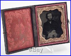 Civil War 1/9 Plate Iron TinType Photo James Bowen Mosby's Rangers Confederate