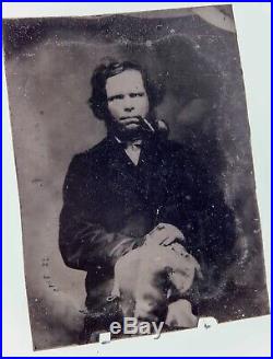 Civil War 1/9 Plate Iron TinType Photo James Bowen Mosby's Rangers Confederate