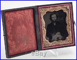 Civil War 1/9 Plate Iron TinType Photo James Bowen Mosby's Rangers Confederate