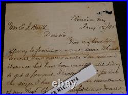Civil War 1865 Elmira NY Prison CSA 4th VA Regt. Confederate POW Letter, JE PECK