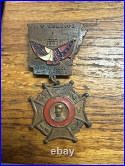 Civil War 1911 UCV Confederate Veteran Reunion Medal Little Rock AR High Grade