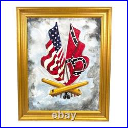 Civil War Acrylic Painting Bob McCloskey Confederate Cannons Cannonballs Civil War Acrylic Painting Bob McCloskey Confederate Cannons Cannonballs