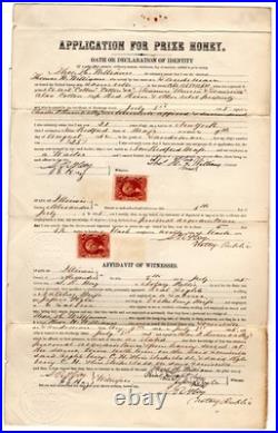Civil War Application Prize Money for Capture of Confederate Steamers