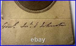 Civil War CDV Confederate Gen Joseph E. Johnston Signed Photograph Augusta, GA