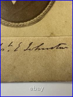 Civil War CDV Confederate Gen Joseph E. Johnston Signed Photograph Augusta, GA