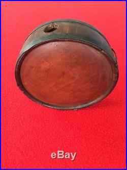 Civil War CONFEDERATE Wood Canteen with Soldier Engraving wood Drum