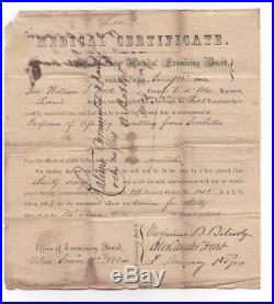 Civil War CSA Confederate Medical Certificate 4th Alabama Selma Hospital Rare