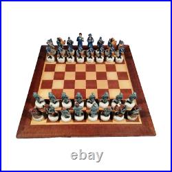 Civil War Chess Set USA W. U. 2000 With Board Union Confederate Handpainted Rare