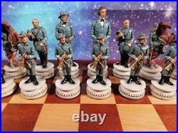 Civil War Chess Set USA W. U. 2000 With Board Union Confederate Handpainted Rare