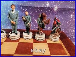 Civil War Chess Set USA W. U. 2000 With Board Union Confederate Handpainted Rare