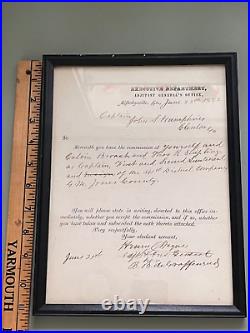 Civil War Clinton GA Confederate Officer Commission document General Henry Wayne