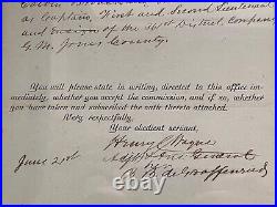 Civil War Clinton GA Confederate Officer Commission document General Henry Wayne