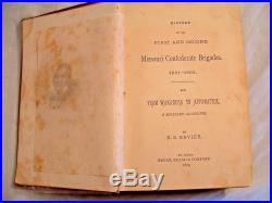 Civil War Col. RS Bevier 1879 1st 2nd Missouri Confederate Bridgades Signed Book
