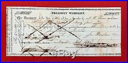 Civil War Confederate 1862 Texas Treasury Warrant