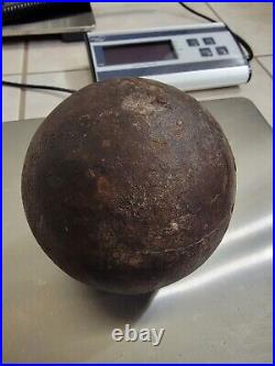Civil War Confederate 9.9-10lb Pound Solid Shot Cannonball Relic Vintage Antique