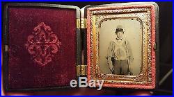 Civil War Confederate Ambrotype of Armed Virginia Soldier Early War