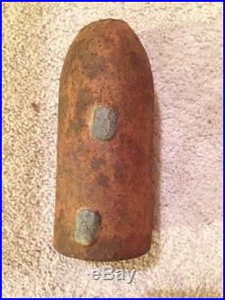 Civil War Confederate Artillery Shell with Brass Lugs for Rifling Britain made