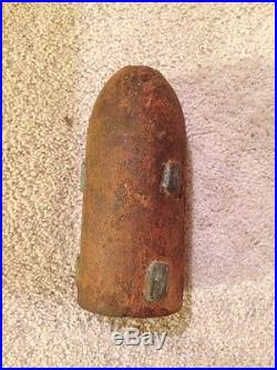 Civil War Confederate Artillery Shell with Brass Lugs for Rifling Britain made