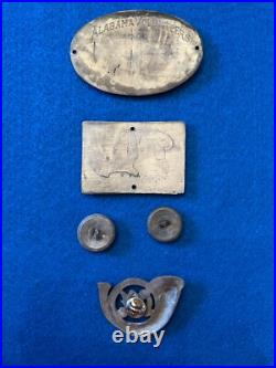 Civil War Confederate Breast Plate & Box Plate & Collar pin