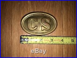 Civil War Confederate CS Belt Buckle (Brass with Lead Backing)