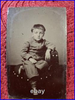 Civil War Confederate Calvary Boy Tin Type