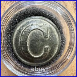 Civil War Confederate Cavalry C Button, dug in Tennessee, Western Theater