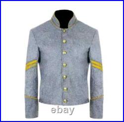 Civil War Confederate Cavalry Shell Jacket Gray Wool Repro Corporal Rank