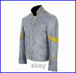 Civil War Confederate Cavalry Shell Jacket Gray Wool Repro Corporal Rank
