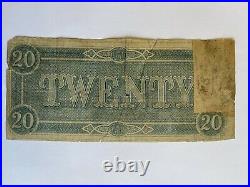 Civil War Confederate Currency $20 Note Twenty Dollar Bill CSA Money 1864 Paper