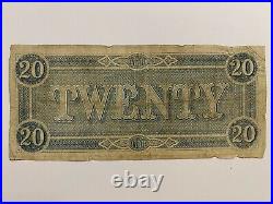 Civil War Confederate Currency $20 Note Twenty Dollar Bill CSA Money 1864 States