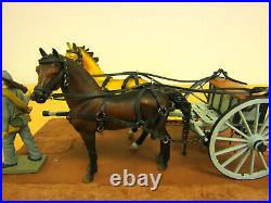 Civil War Confederate Diorama Horses, Llimber & Wagon with 10 in. Mortar