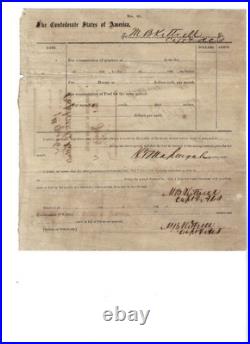 Civil War Confederate Doc Captain M B Kittrell Army of the Tennessee