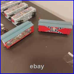 Civil War Confederate Express Collection With 8 Train Cars & 10 Diecast Figurines