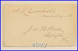 Civil War/ Confederate General Francis Cockrell Signature