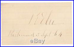 Civil War Confederate General Robert E. Lee War Date Clip Signature