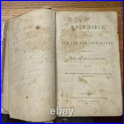 Civil War Confederate Georgia 1863 Bible Rock Island Prison POW Owned Signed