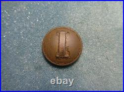 Civil War Confederate Infantry I Coat Button HT&B Manchester Statesboro, GA