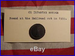 Civil War Confederate Infantry button coat BATTLE OF GETTYSBURG RAILROAD CUT