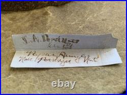 Civil War Confederate John Abner Persinger 5th Virginia Cavalry Slouch Hat 1864