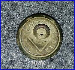 Civil War Confederate Lined Roman I Button Albert's CS 172 Kepi 16mm Rare