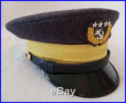 Civil War Confederate Naval Admiral General Officers Wool Visor Hat Cap Kepi