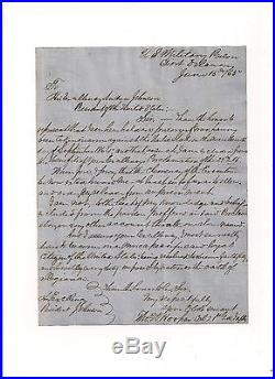 Civil War Confederate POW Letter to President Andrew Johnson War Crimes Pardon