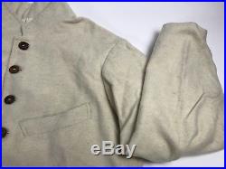 Civil War Confederate Penitentiary Jacket Size 46 Wool with Plaid Lining