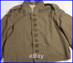 Civil War Confederate Shell Jacket Size 48 Brown Jean Wool 9 wood buttons