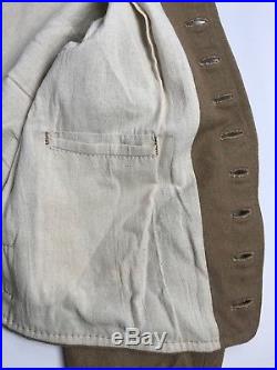 Civil War Confederate Shell Jacket Size 48 Brown Jean Wool 9 wood buttons
