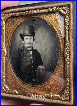 Civil War Confederate Soldier 1/9 Ambrotype Photo