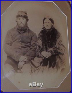 Civil War Confederate Soldier & Wife Albumen Photo Framed/Matted