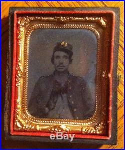Civil War Confederate Soldierin Original Box- Hinge split front cover of box