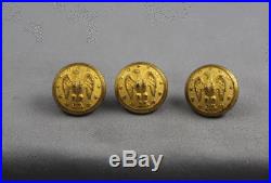 Civil War Confederate Staff Button Extra Rich Treble Gilt 19mm Sold Individually